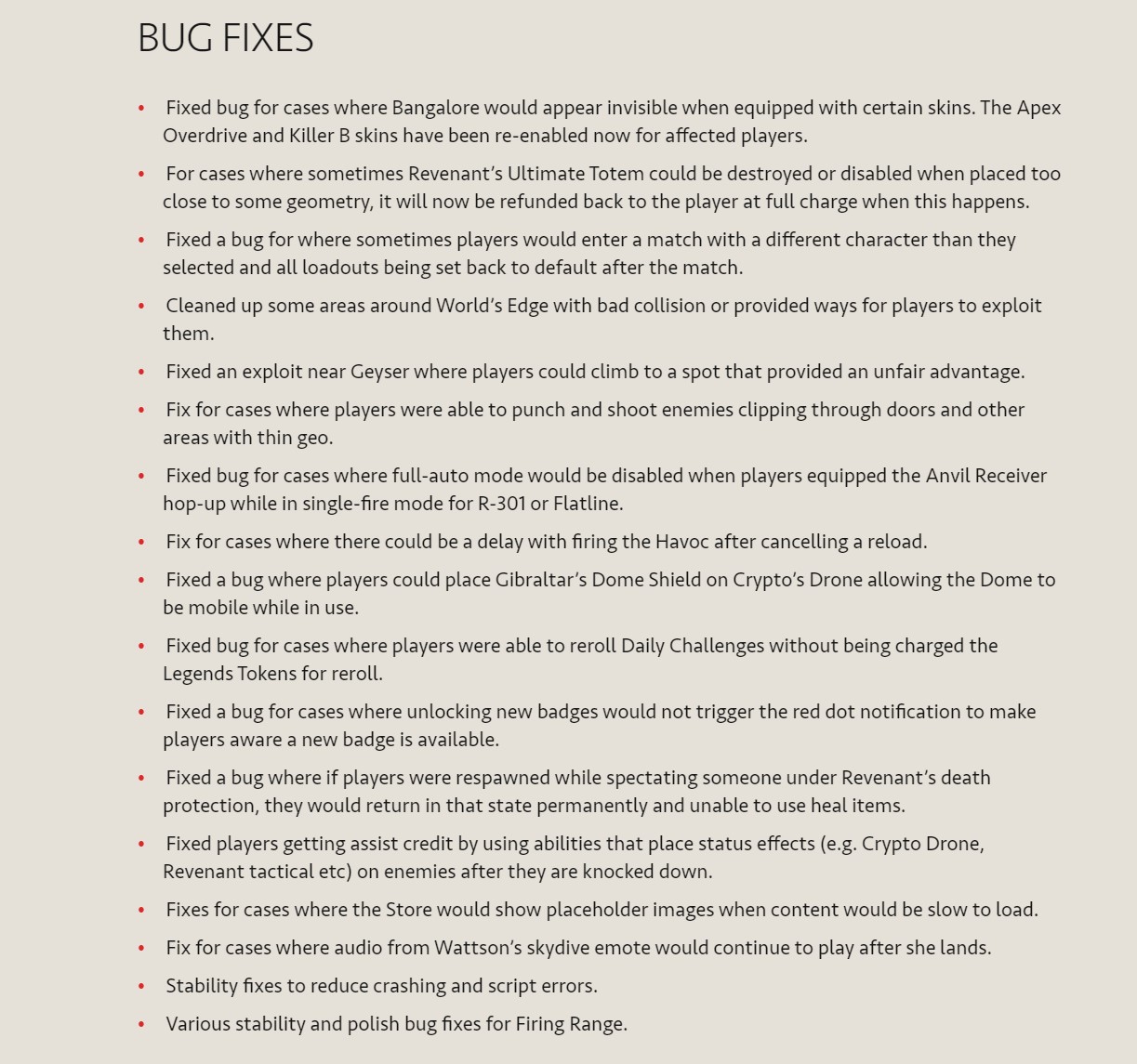 Apex Legends System Override Event Patch Notes