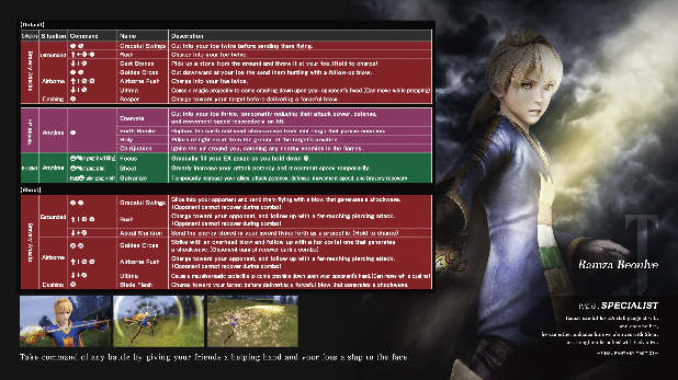 Dissidia Final Fantasy NT Ramza Move List