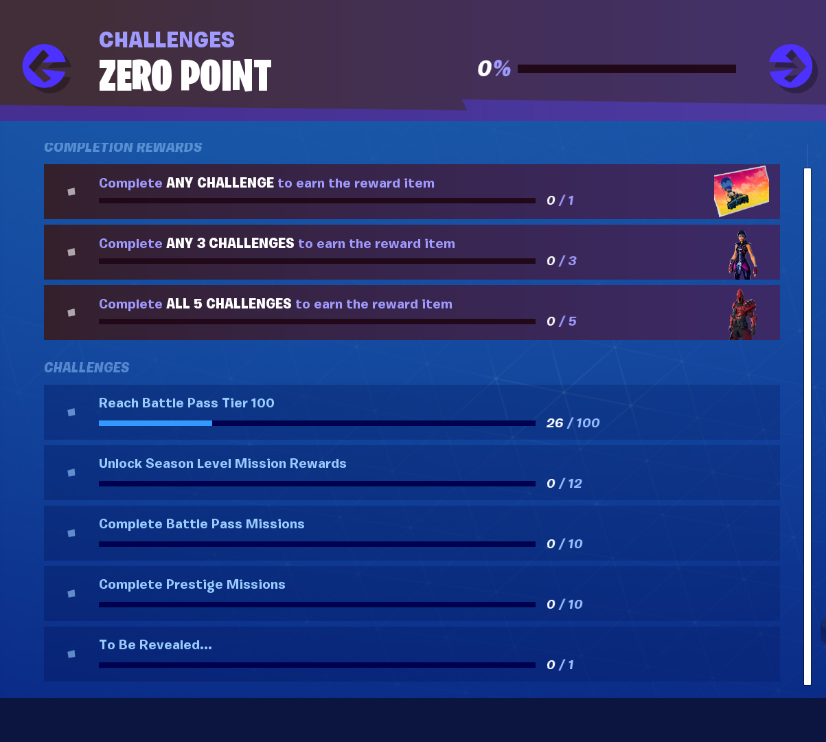 Fortnite Zero Point Challenges