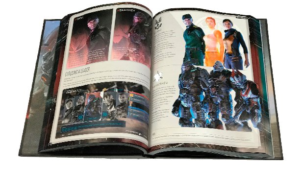 A photo of the official Halo Wars 2 guide laying open